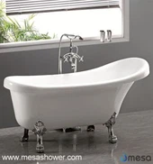 Vasca da bagno in acrilico con pinza ovale, a 65 ''