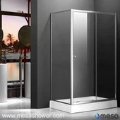 Corner Glass Doccia con porta scorrevole con cornice