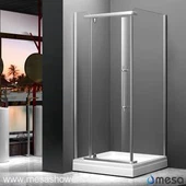 Corner Clear Glass Shower Enclosure con porta pivot