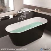Vasca d'immersione profonda ovale in acrilico - Lusso nero