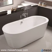 Overflow Vasca da bagno libera ovale in acrilico con finitura Chrome