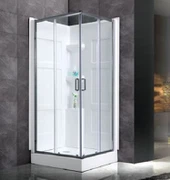 Vasca da bagno angolare quadrata con porta scorrevole