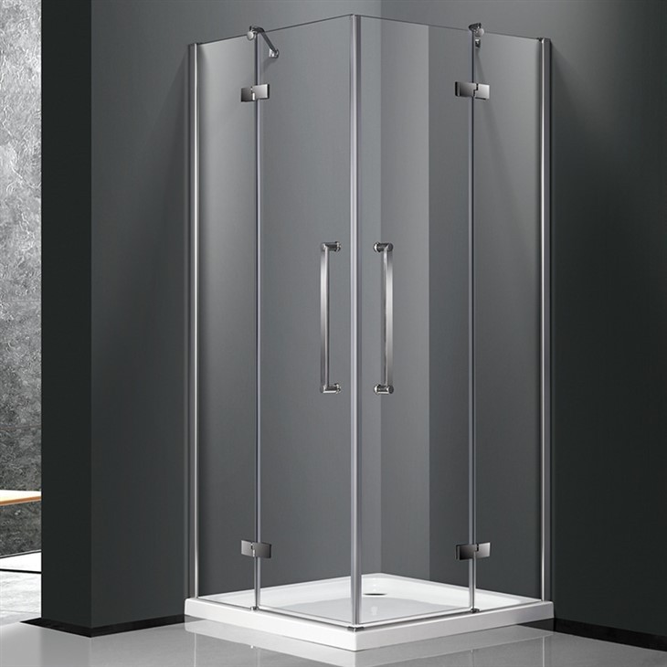 Cabina doccia senza telaio con porta a battente